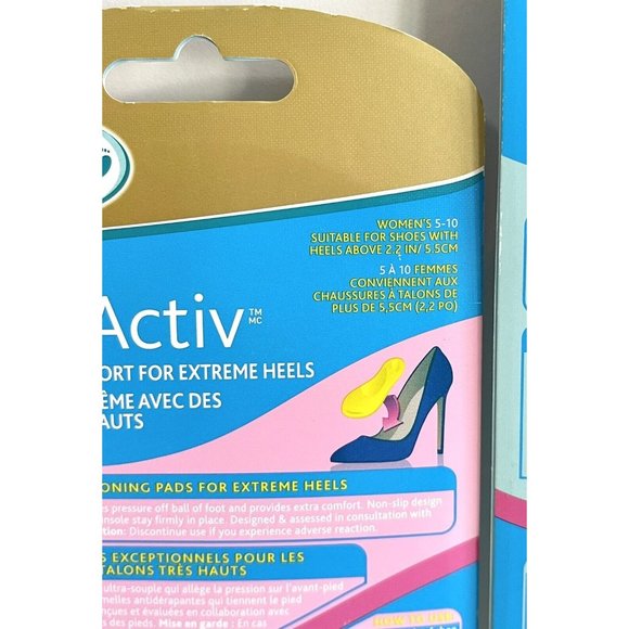 Amopé Gel Activ Ladies High Heel Insoles ~ Comfort Insoles ~ Set of 2 ~ NEW - Picture 9 of 10